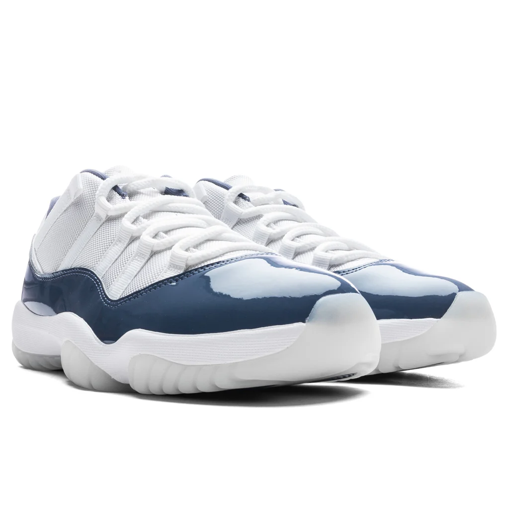 Air Jordan 11 Retro Low - White/Midnight Navy/Diffused Blue - Image 2
