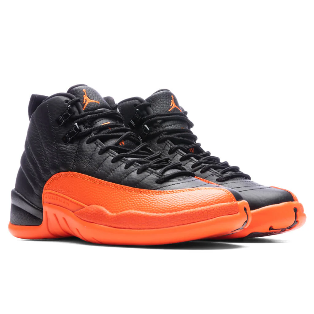 Women's Air Jordan 12 Retro - Black/Brilliant Orange/White - Image 2