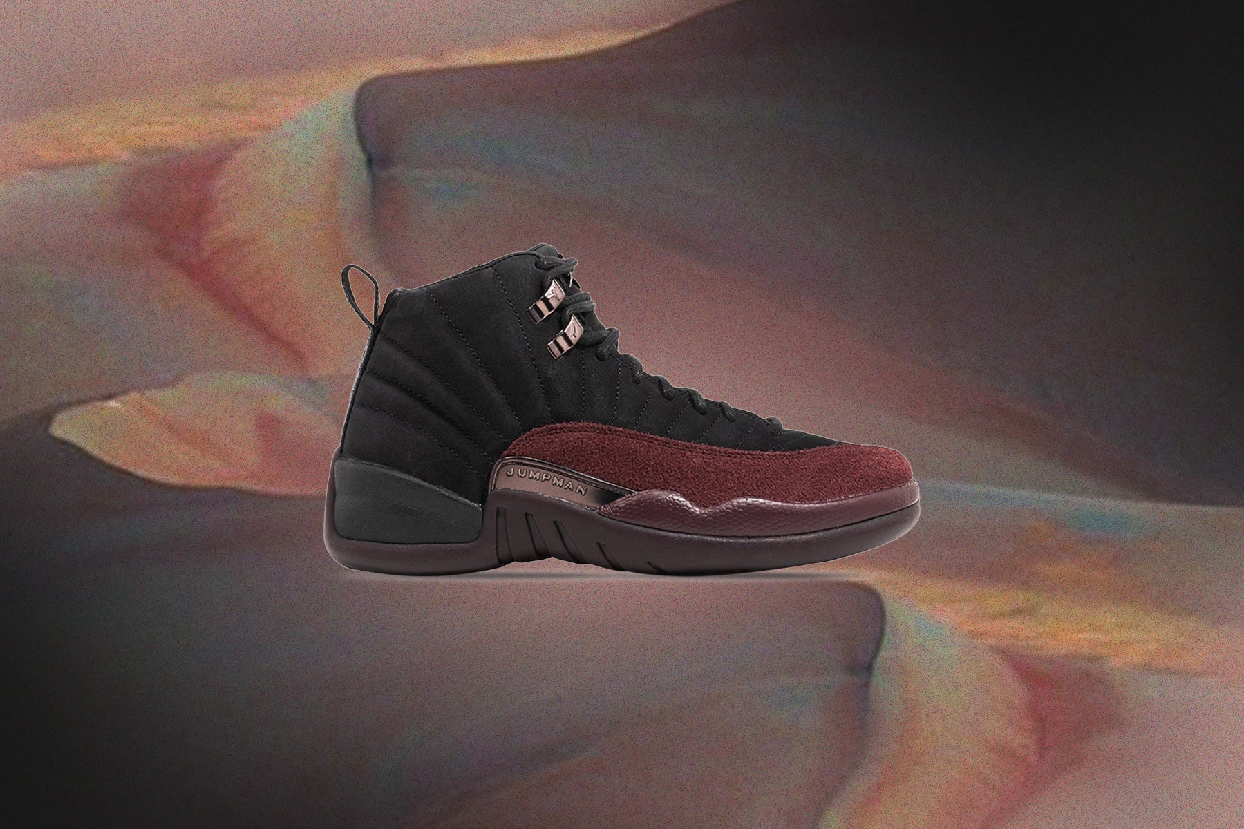 Women's Air Jordan 12 x A Ma Maniére - Black/Burgundy Crush - Image 2
