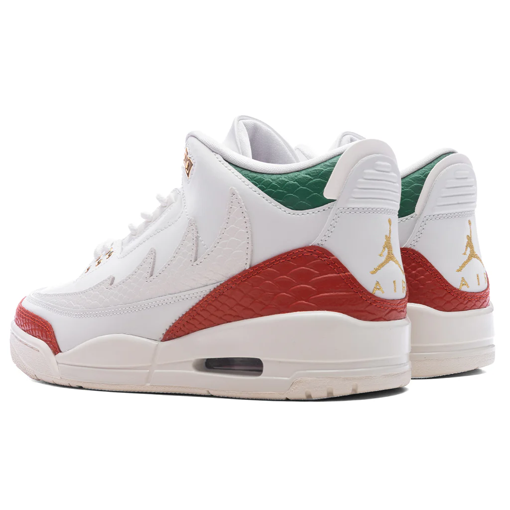 Air Jordan 3 Retro 'El Vuelo' - Summit White/Metallic Gold/Pine Green - Image 3
