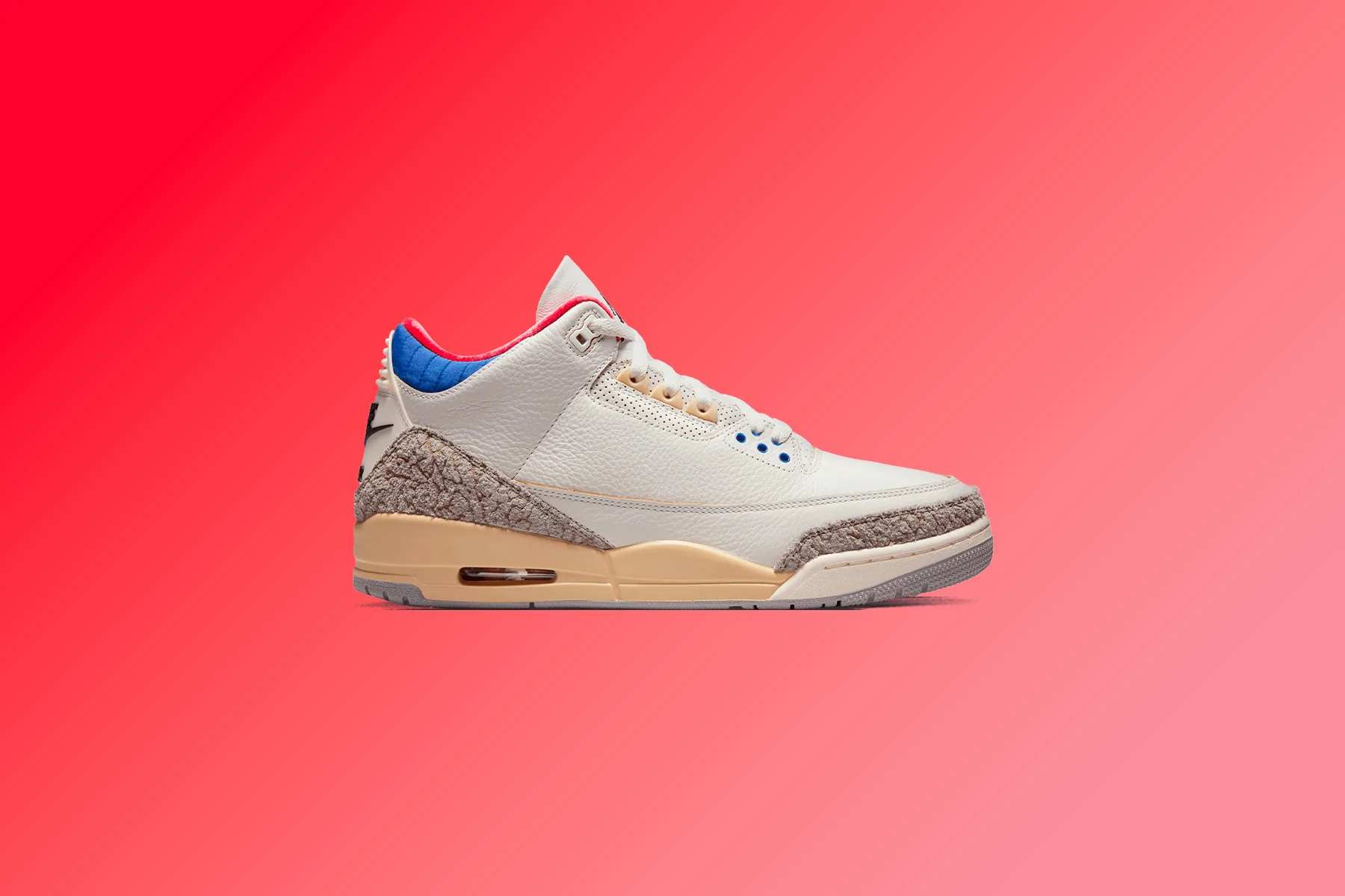 Air Jordan 3 Retro OG 'Seoul' - White/Black/Sport Royal/Challenge Red - Image 2