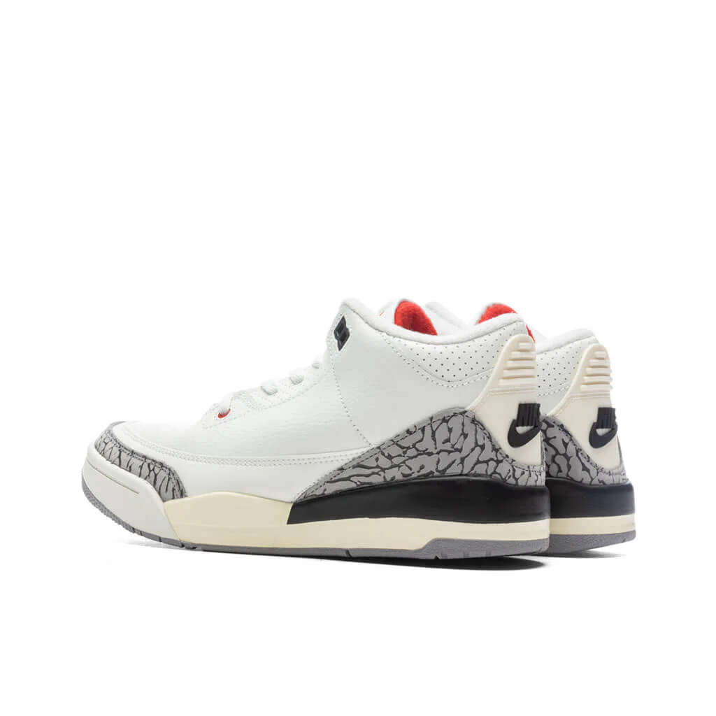 Air Jordan 3 Retro (PS) White Cement Reimagined - Summit White/Fire Red - Image 3