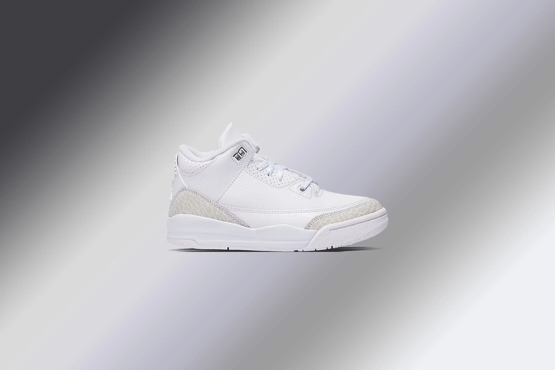 Air Jordan 3 Retro 'Pure Money' (PS) - White/Metalic Silver - Image 5