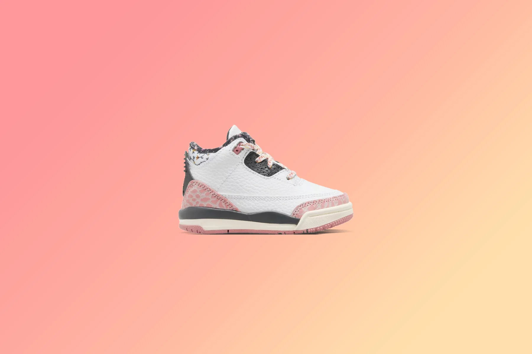 Air Jordan 3 Retro (TD) 'Vintage Floral' - White/Anthracite/Red Stardust - Image 5