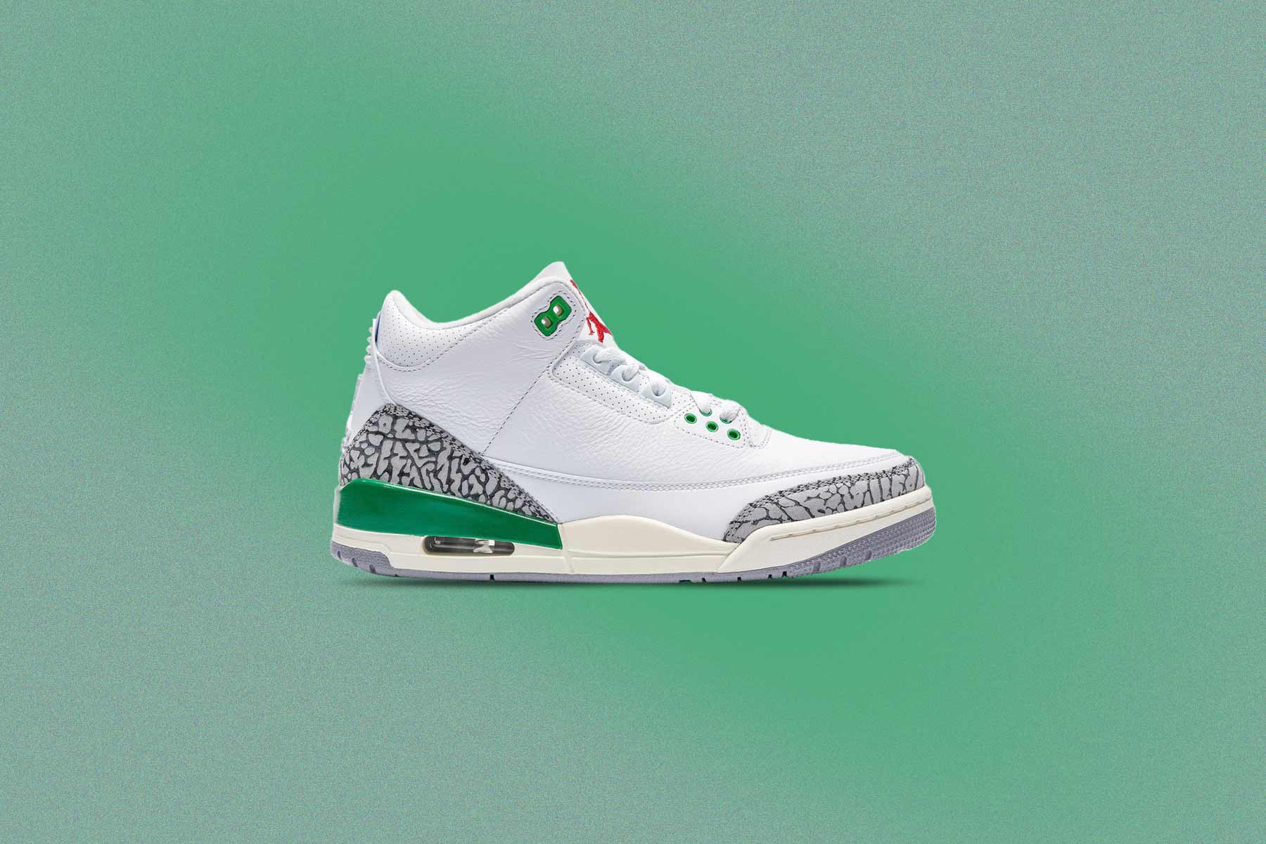 Women's Air Jordan 3 Retro - White/Varsity Red/Lucky Green - Image 5