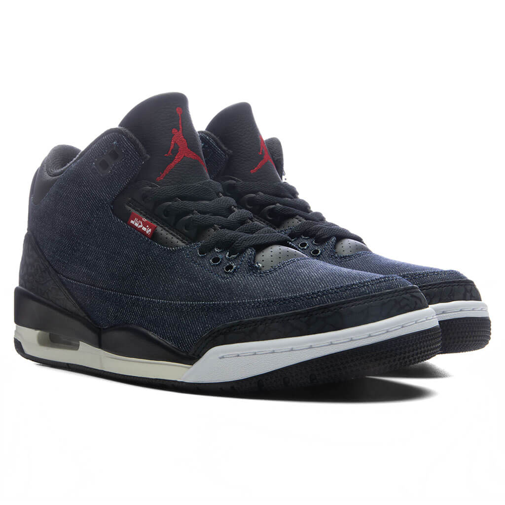Air Jordan 3 x Levi's 'Rigid Denim' - Denim/Black/Sail/Indigo/Gym Red - Image 2