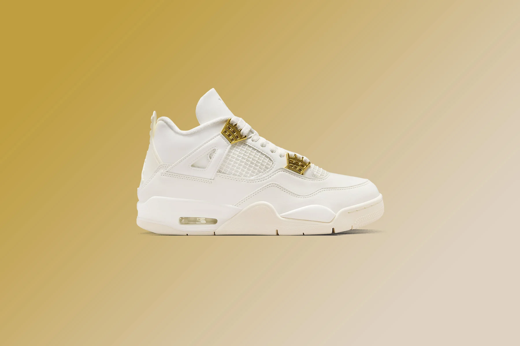 Women's Air Jordan 4 Retro 'Metallic Gold' - Sail/Metallic Gold/Black - Image 5