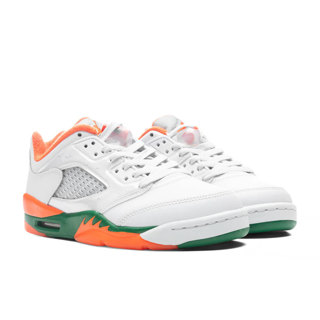 Air Jordan 5 Retro Low (GS) - Football Grey/Brilliant Orange/Pine Green - Image 2