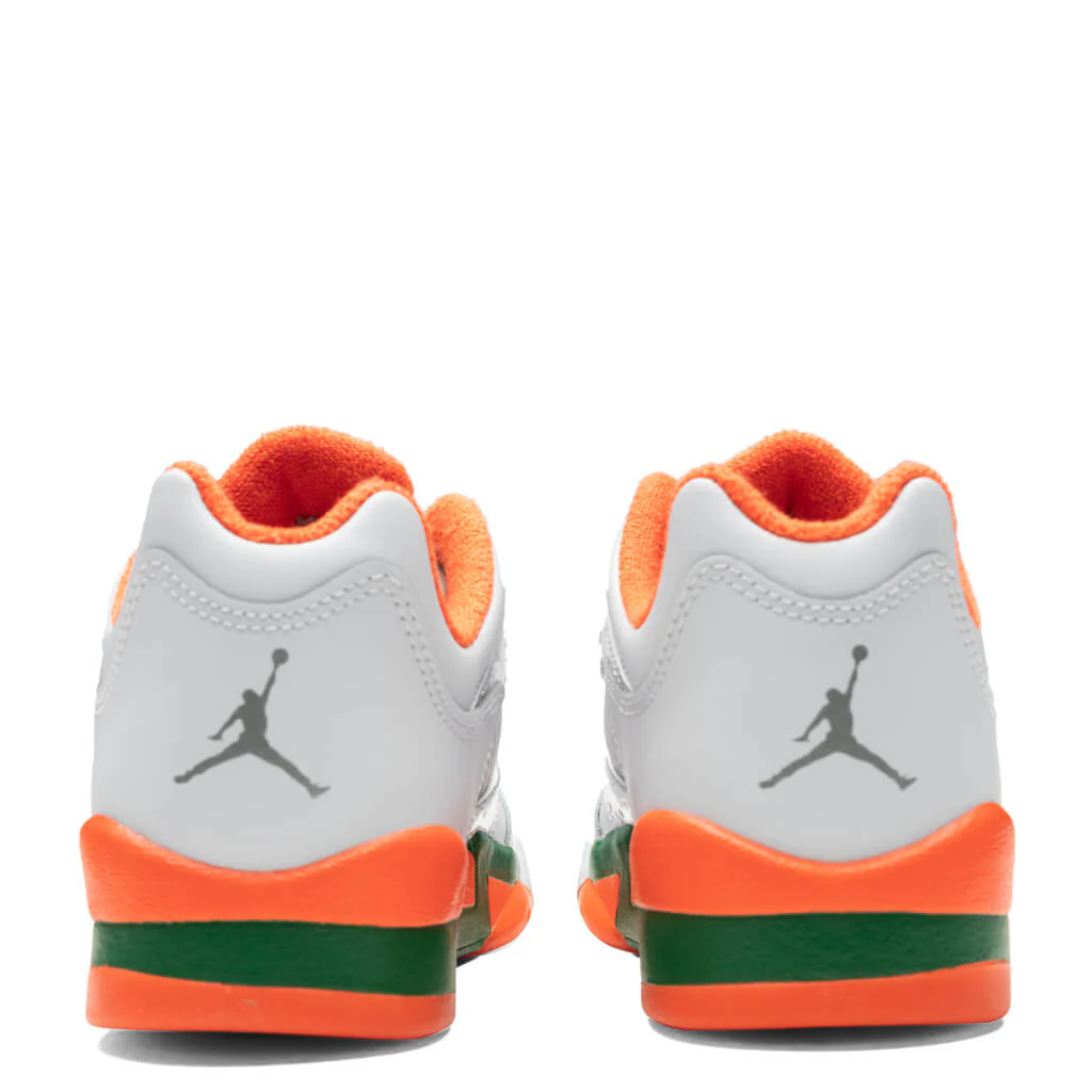 Air Jordan 5 Retro Low (GS) - Football Grey/Brilliant Orange/Pine Green - Image 4