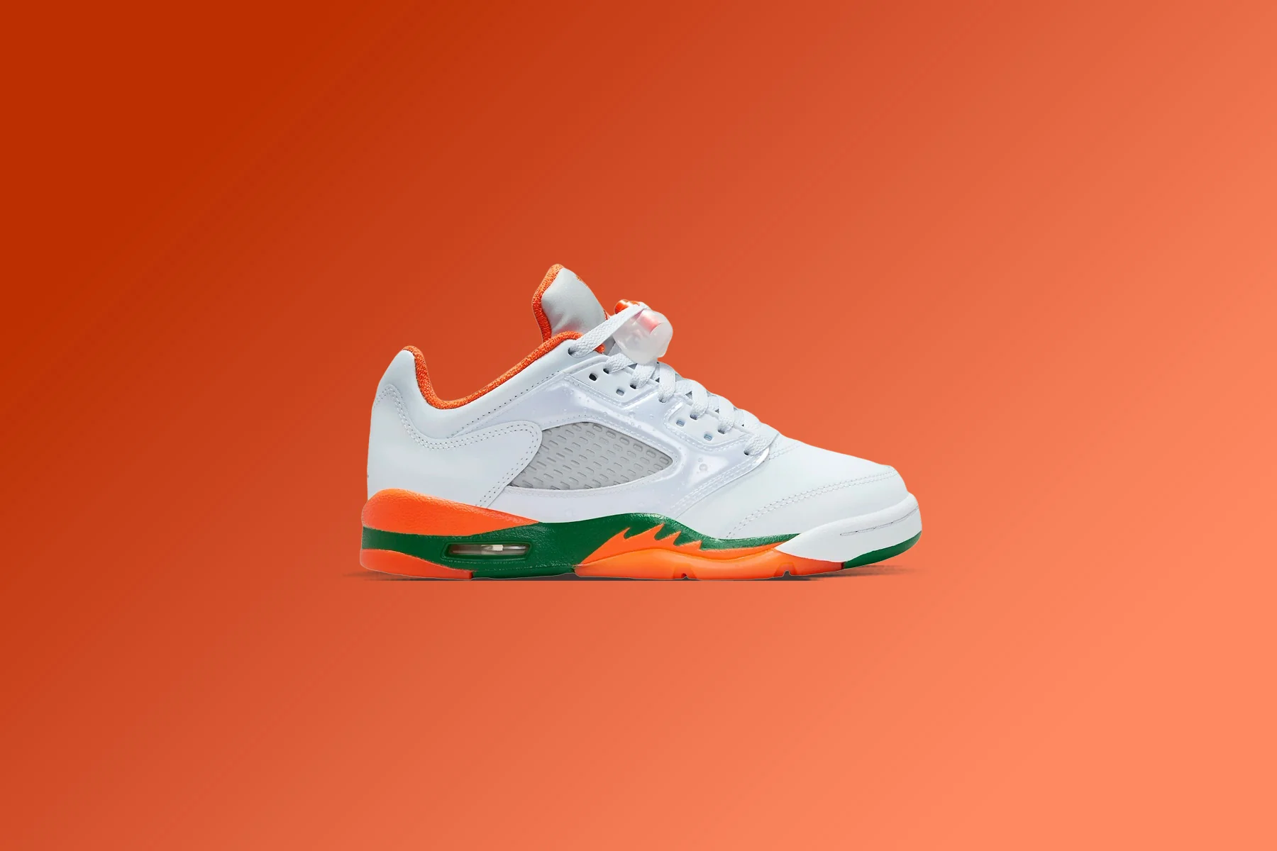 Air Jordan 5 Retro Low (GS) - Football Grey/Brilliant Orange/Pine Green - Image 5