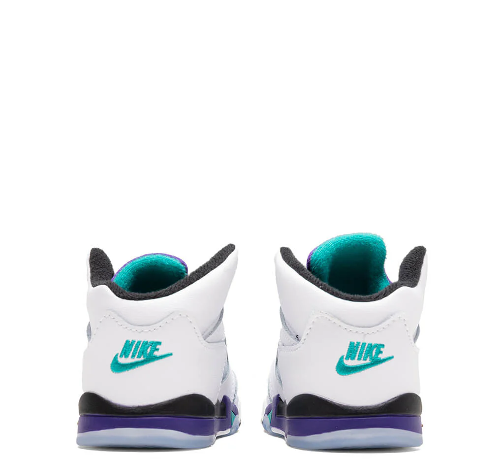 Air Jordan 5 Retro OG 'Grape' (TD) - White/New Emerald/Grape - Image 4