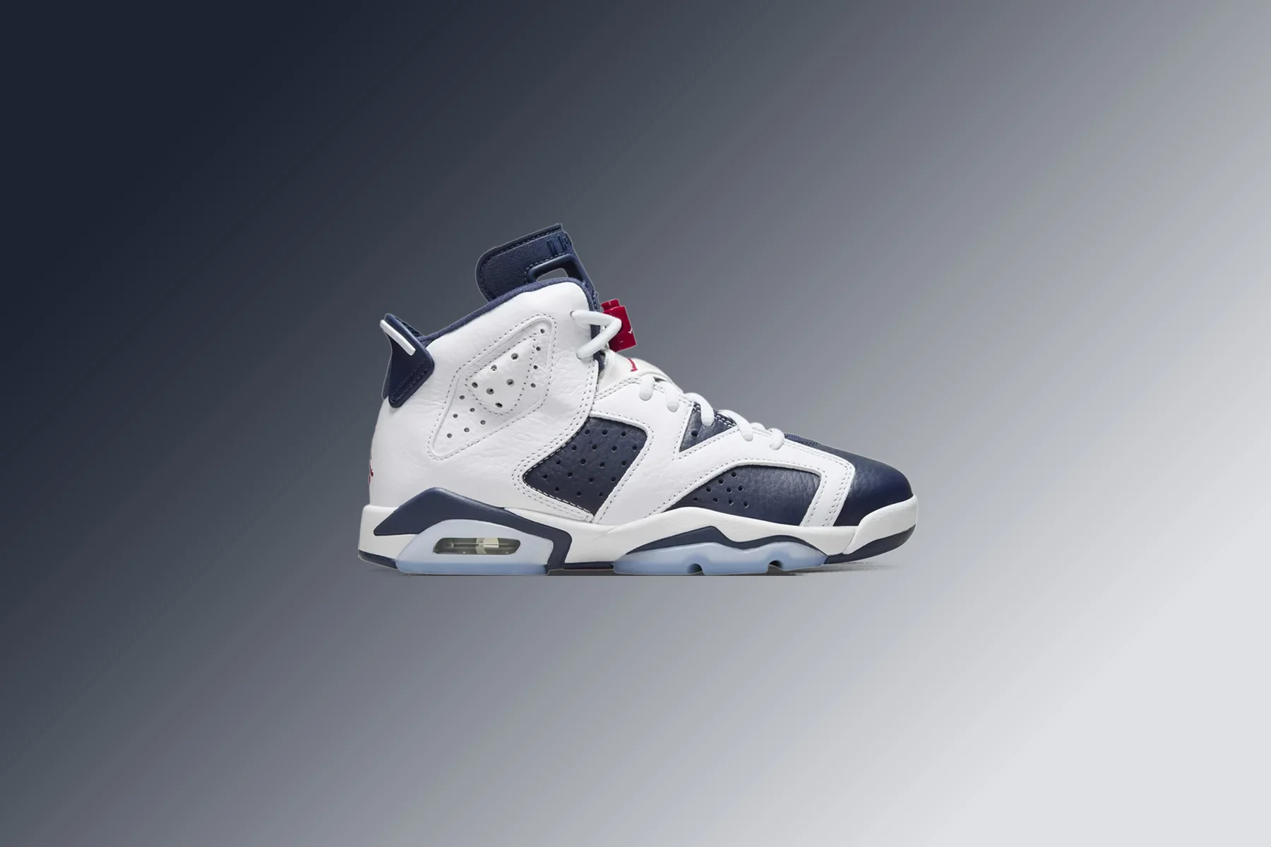 Air Jordan 6 Retro (GS) 'Olympic' - White/Varsity Red/Midnight Navy - Image 2