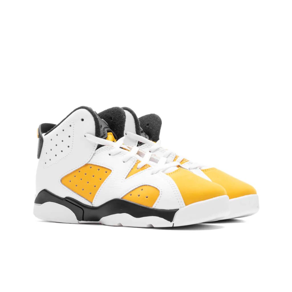 Air Jordan 6 Retro (PS) - White/Yellow Ochre/Black - Image 2