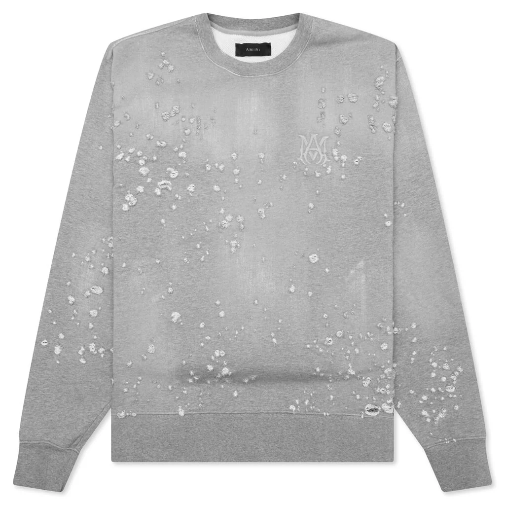Ma Shotgun Embroidered Crew - Grey