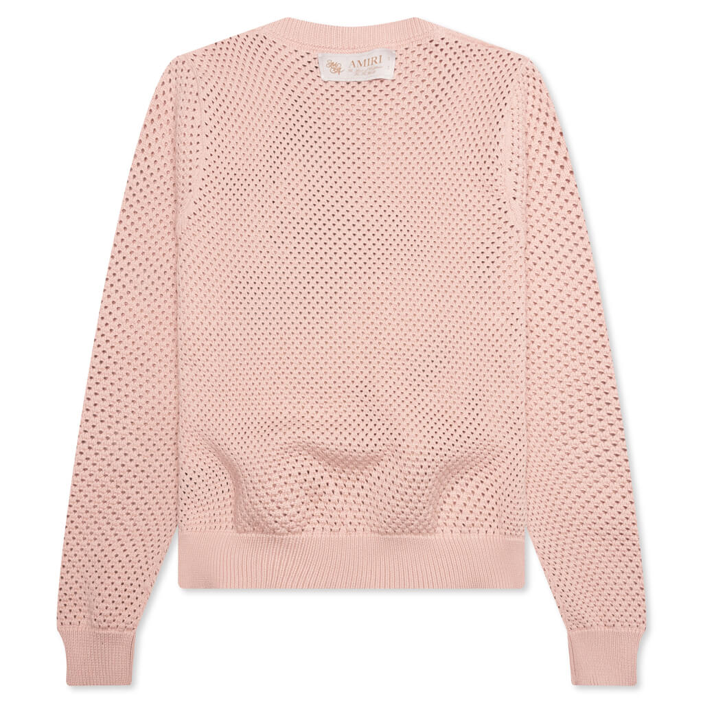 MA Swirl Crochet Crewneck - Blush - Image 2