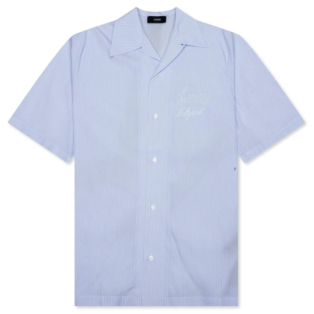 Starburst Poplin Camp Shirt - Ashley Blue