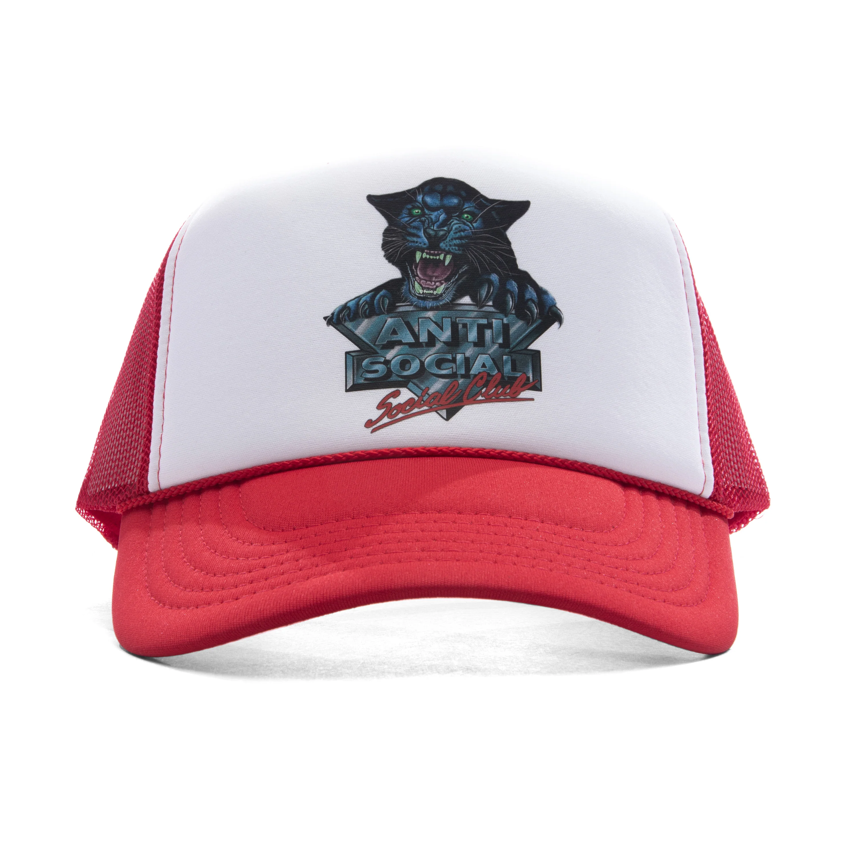 Snow Cat Trucker Cap - White/Red