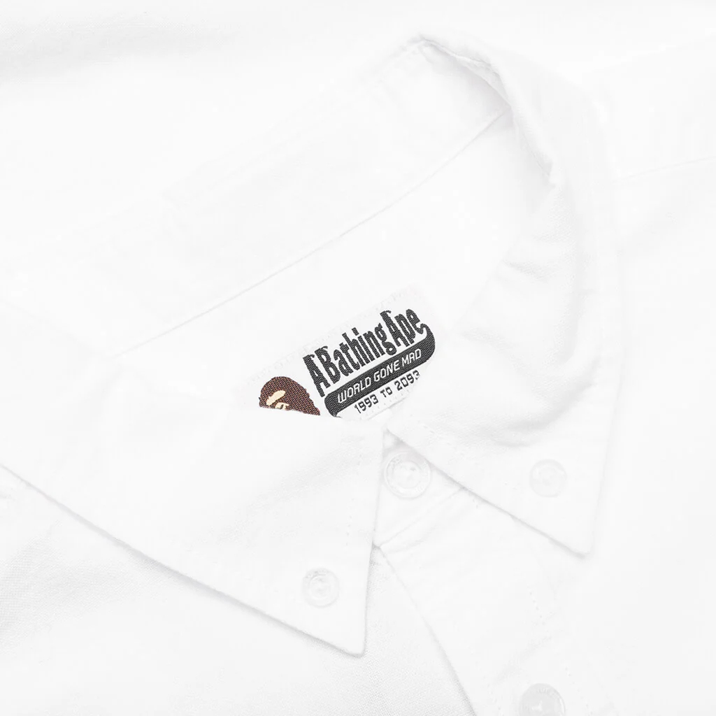 Ape Head One Point Oxford Shirt - White - Image 3