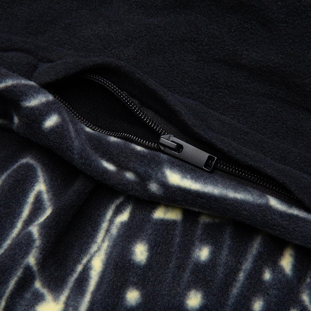 Dice Print Fleece Quarter Zip Pullover - Black/Cream - Image 5