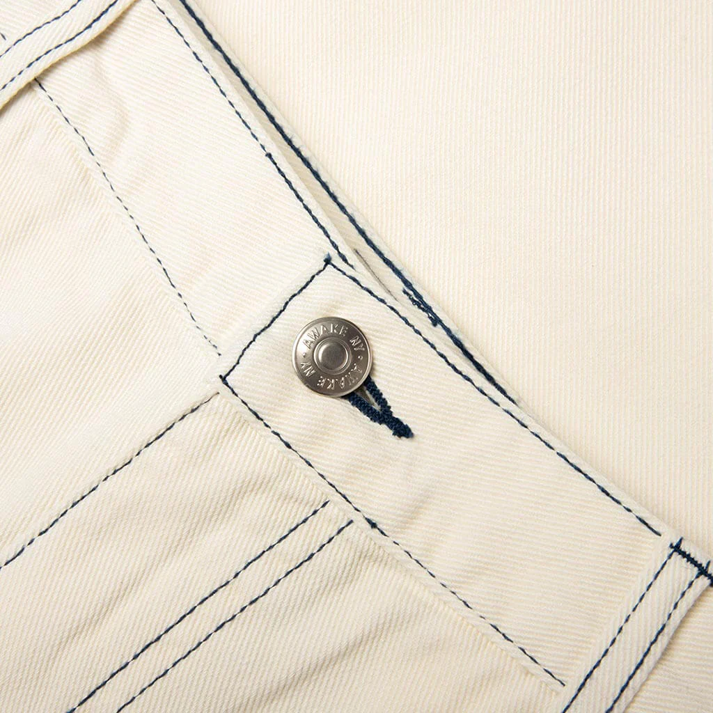 Double Knee Jort - Cream - Image 3