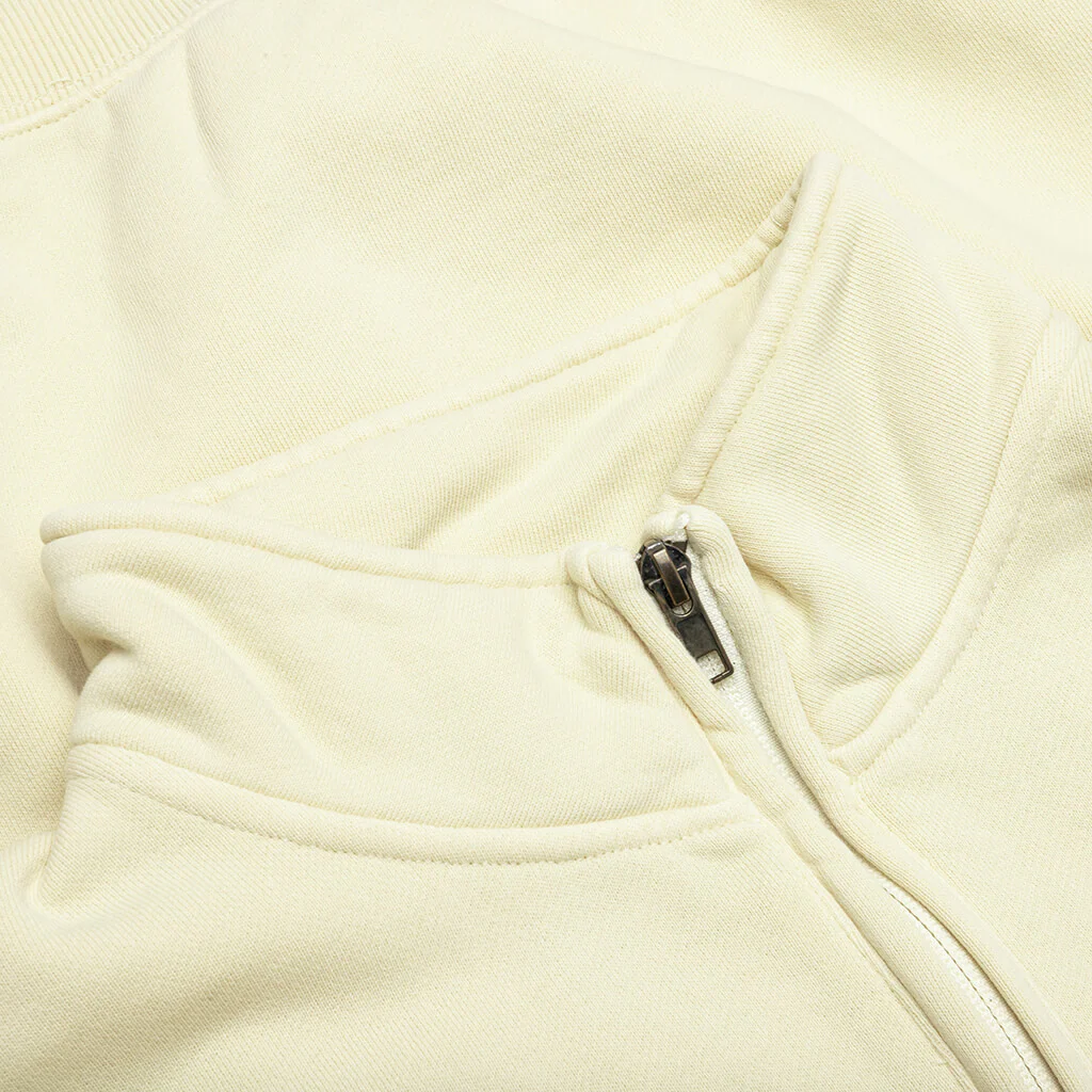 Embroidered Logo Quarter Zip Sweatshirt - Ivory - Image 3