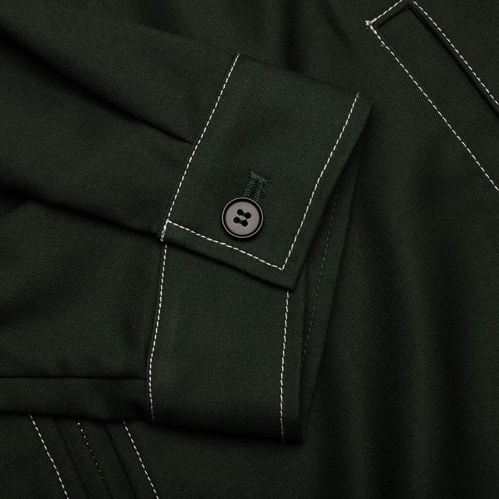 Lightweight Wool Harrington Jacket - Blue or Forest Green - Image 5