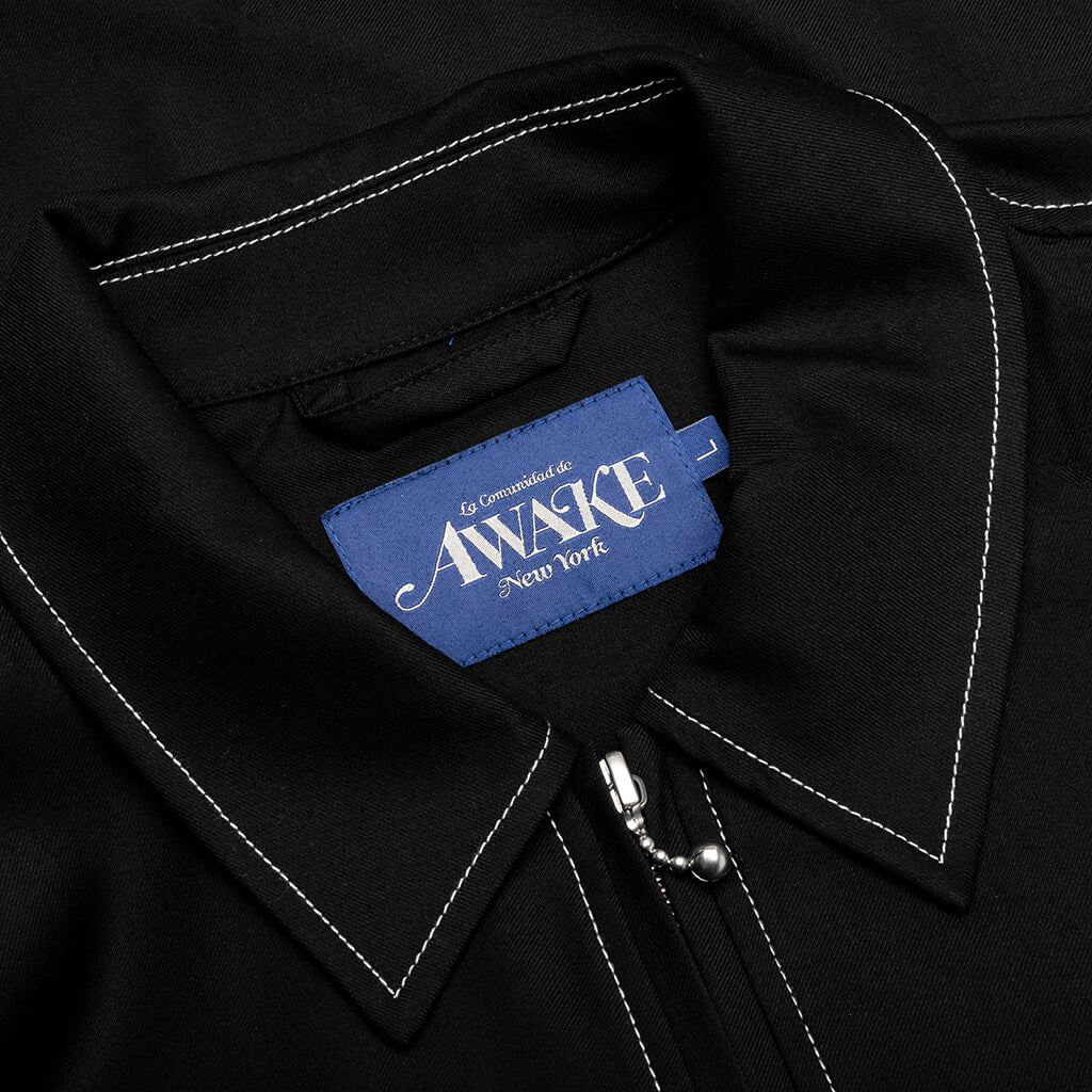 Lightweight Wool Harrington Jacket - Charcoal - Image 3