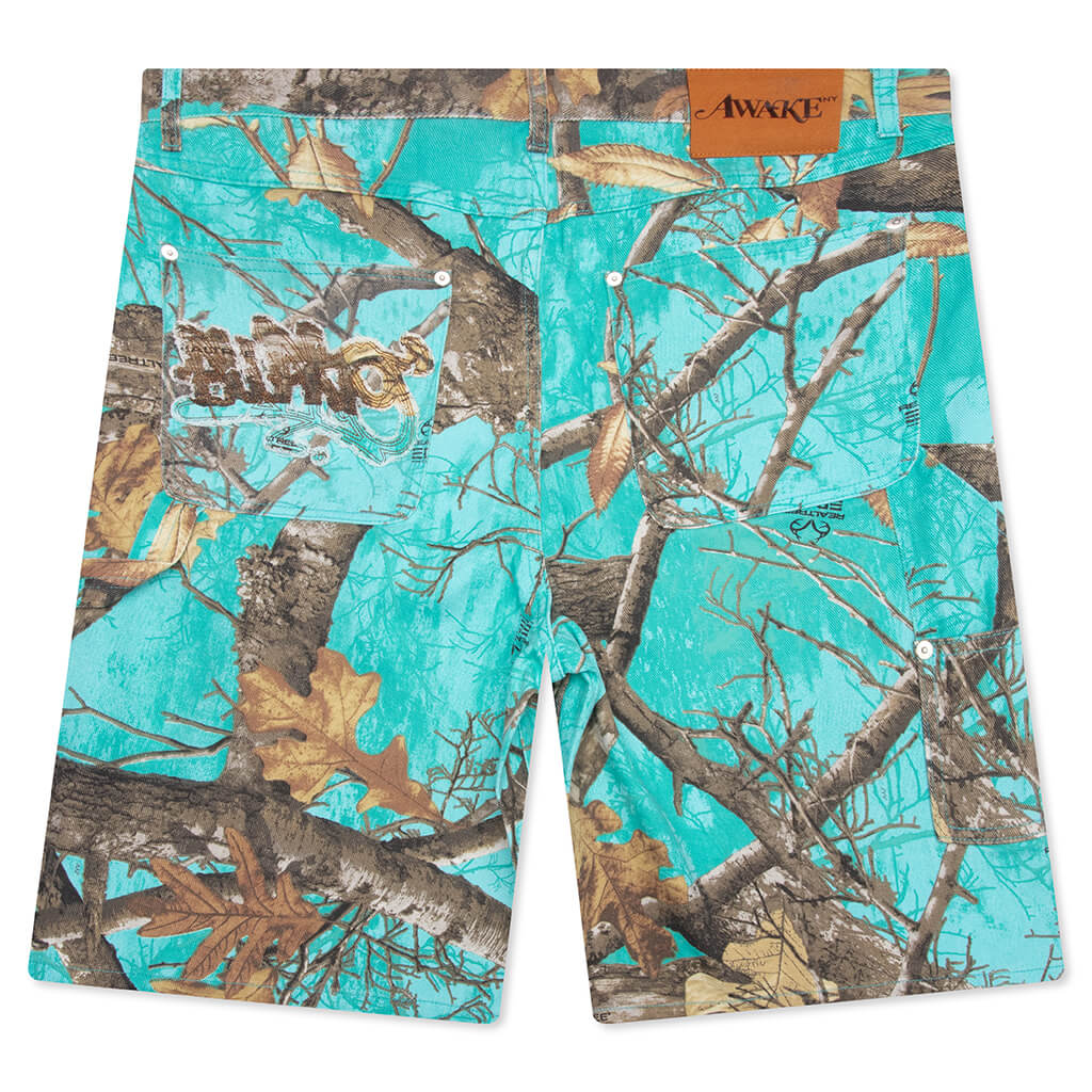 Frayed Script Painter Shorts - Seaglass - Image 2