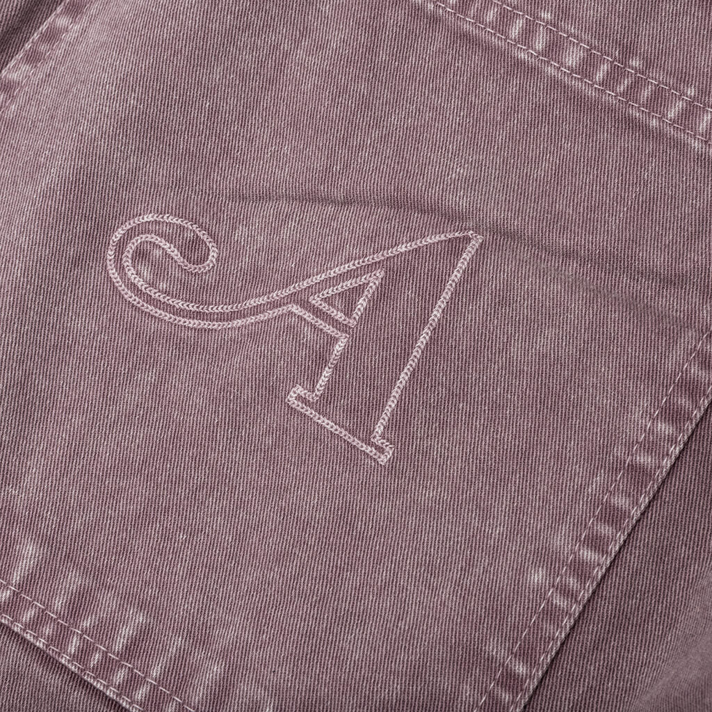 Washed Cotton Work Pant - Dark Mauve - Image 5