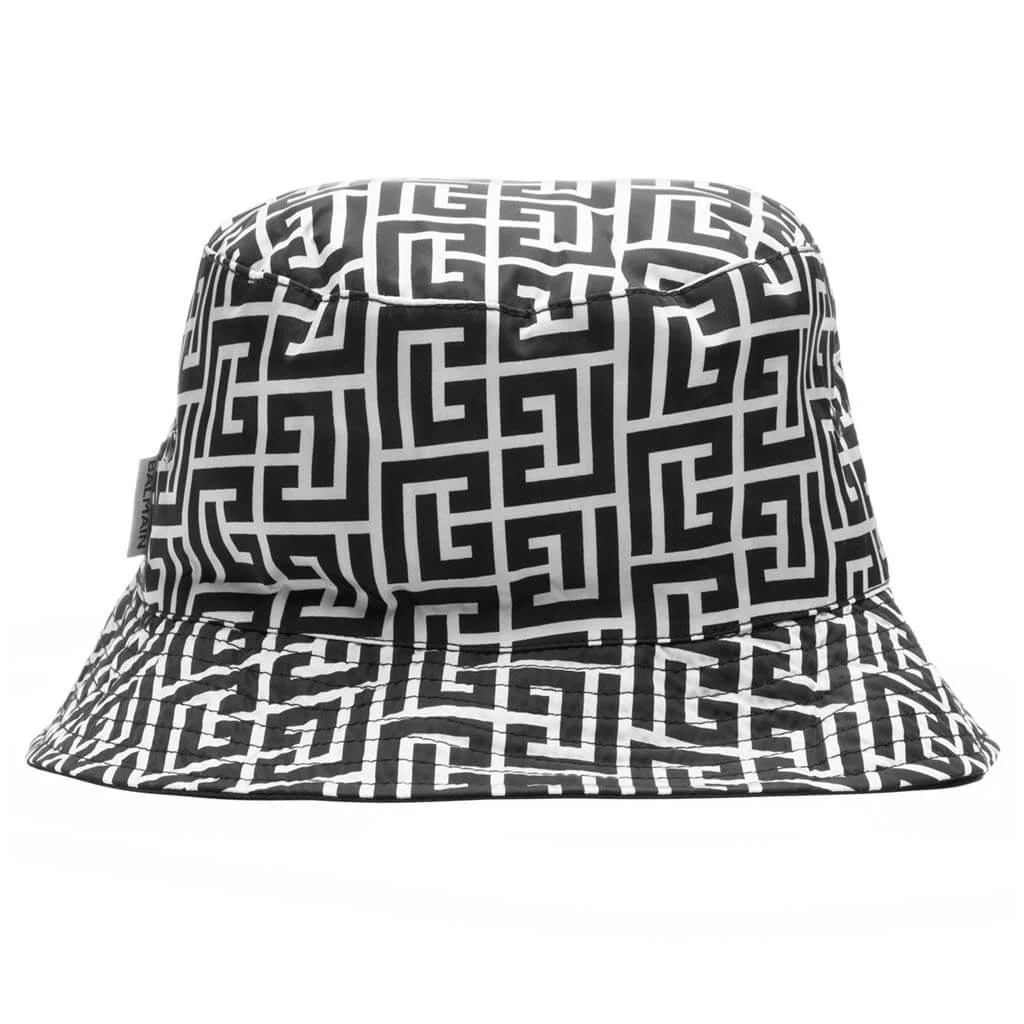 Monogram Nylon Bucket Hat - Ivory/Black - Image 3
