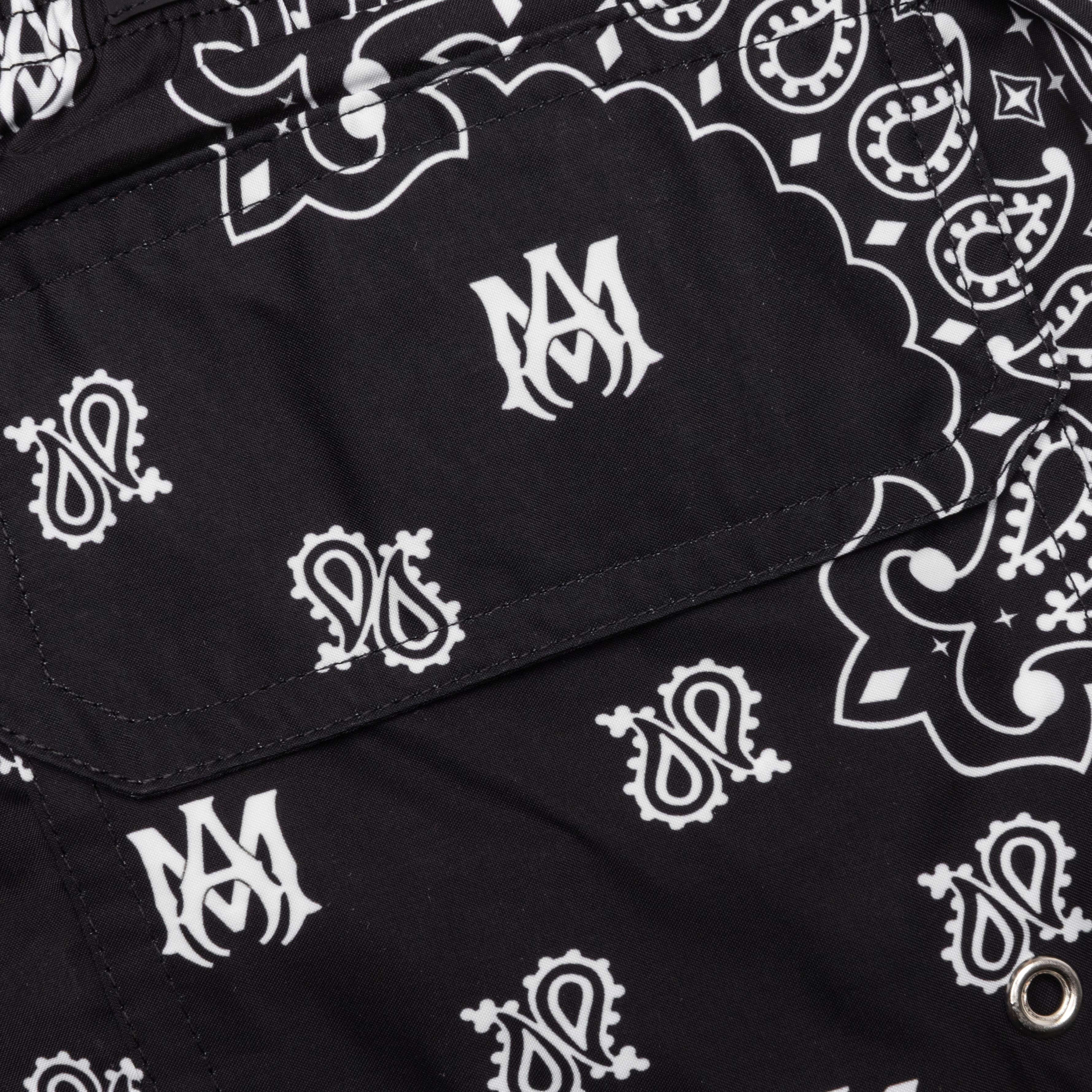 Bandana Paisley Swim Trunk - Black - Image 5