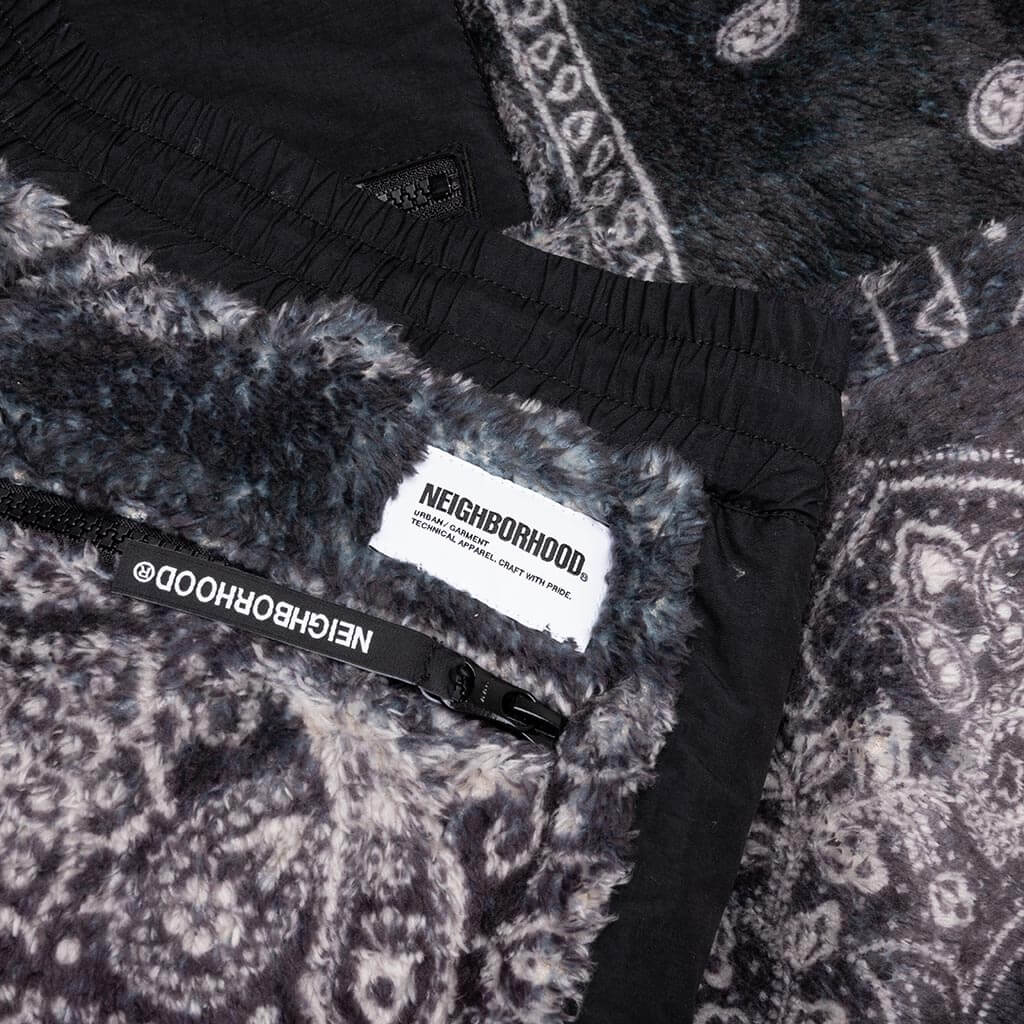 Bandana Pattern Fleece Pants - Black - Image 4