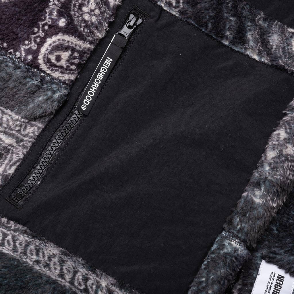 Bandana Pattern Fleece Pants - Black - Image 5