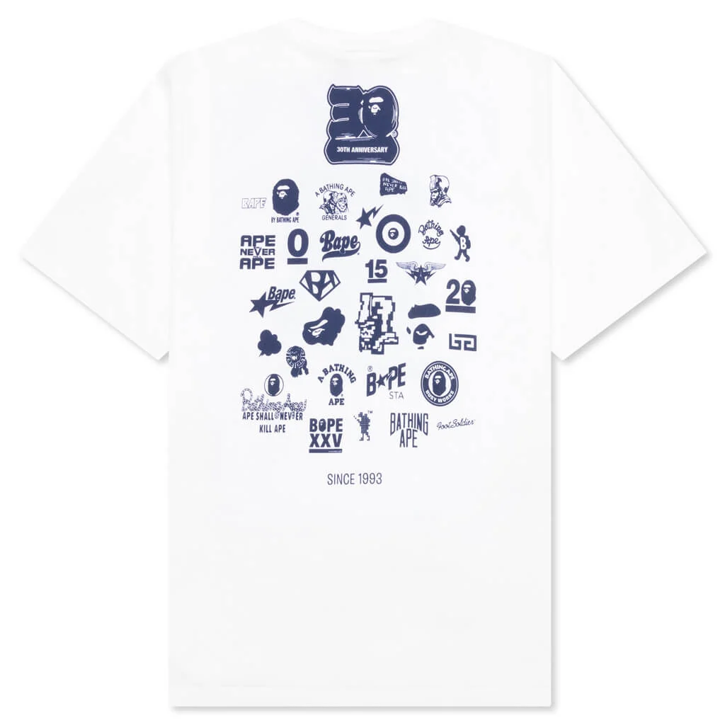 Bape 30th Anniversary Tee #2 - White/Navy - Image 2