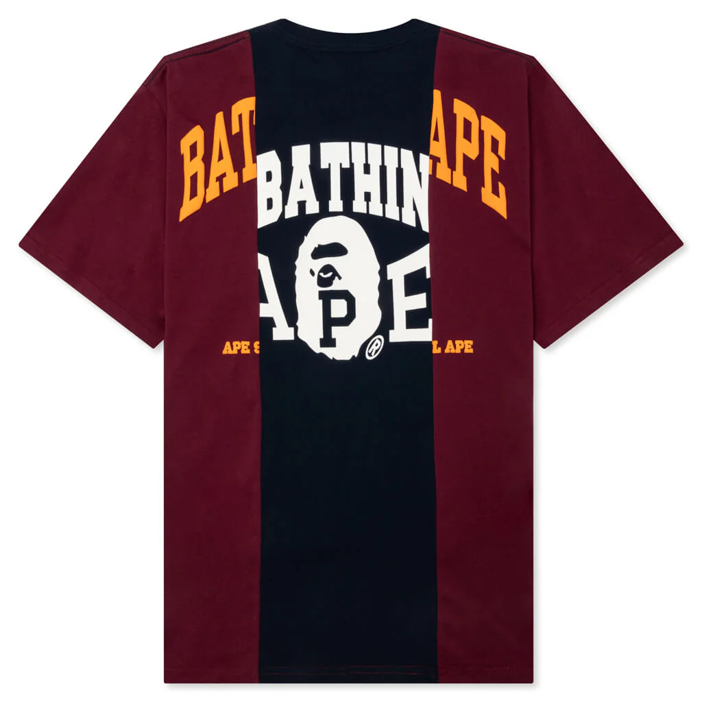 Bape Badges Color Blocking Tee - Navy - Image 2