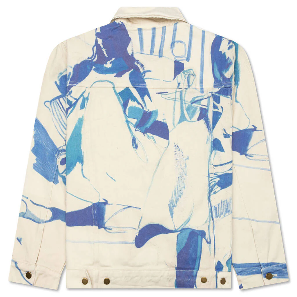 Bedroom Painting Denim Jacket - Cream - Image 2