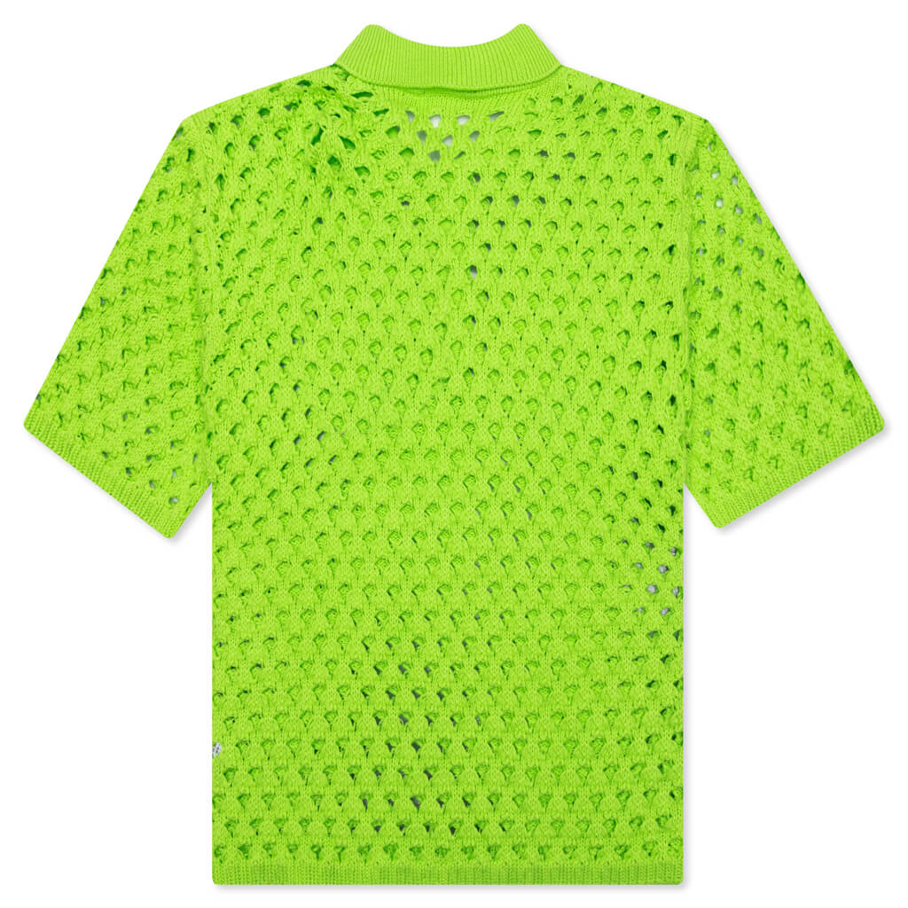 Big Mesh Polo Sweater - Lime - Image 2
