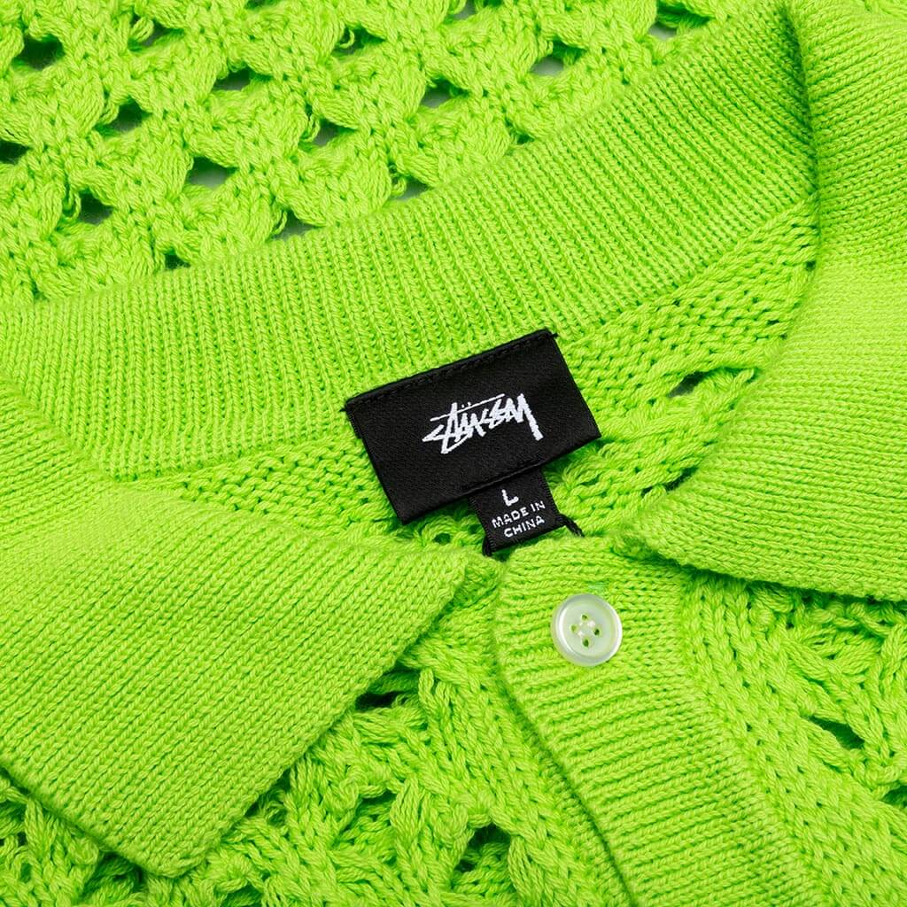 Big Mesh Polo Sweater - Lime - Image 3
