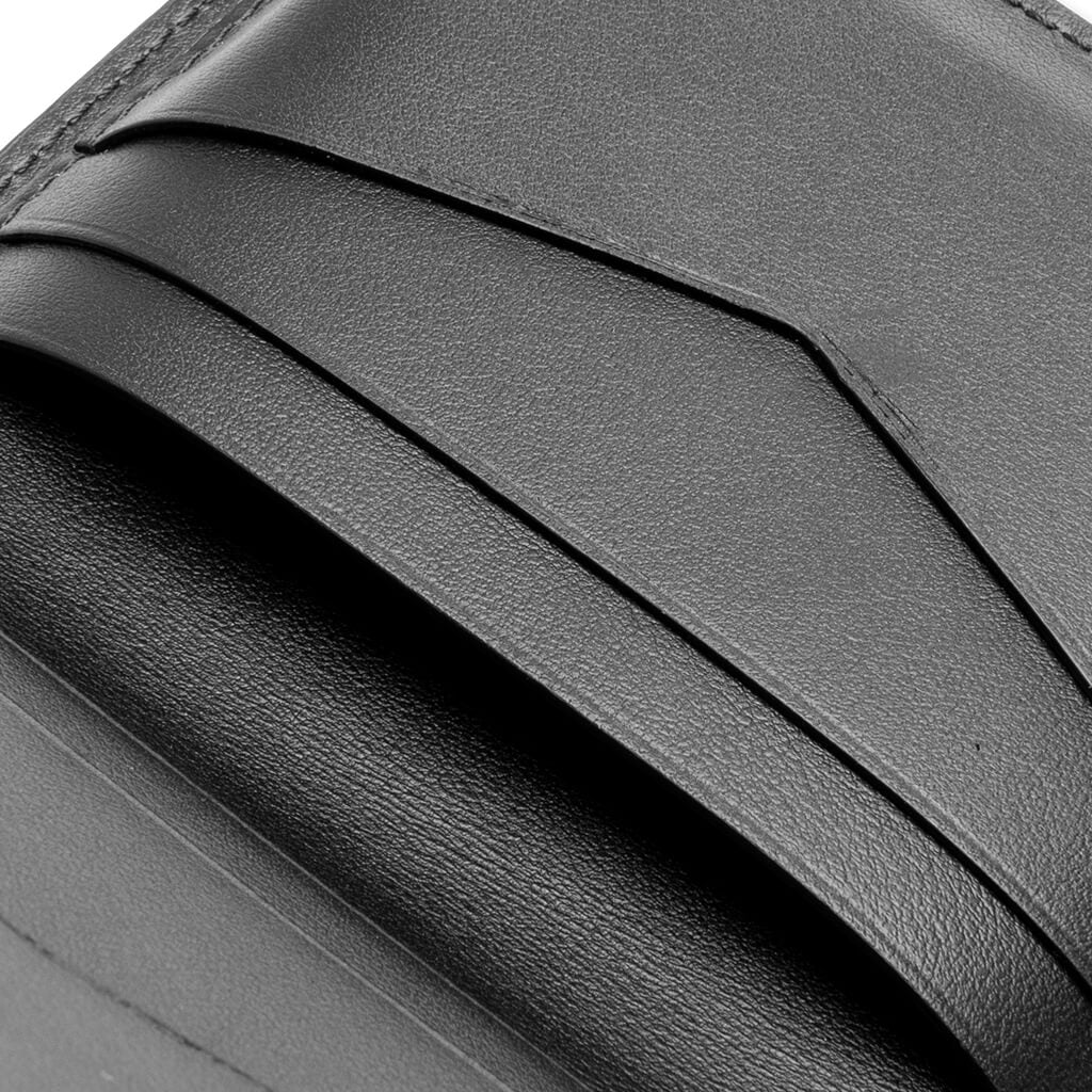 Braided Effect Leather Card Holder - Black - Image 5