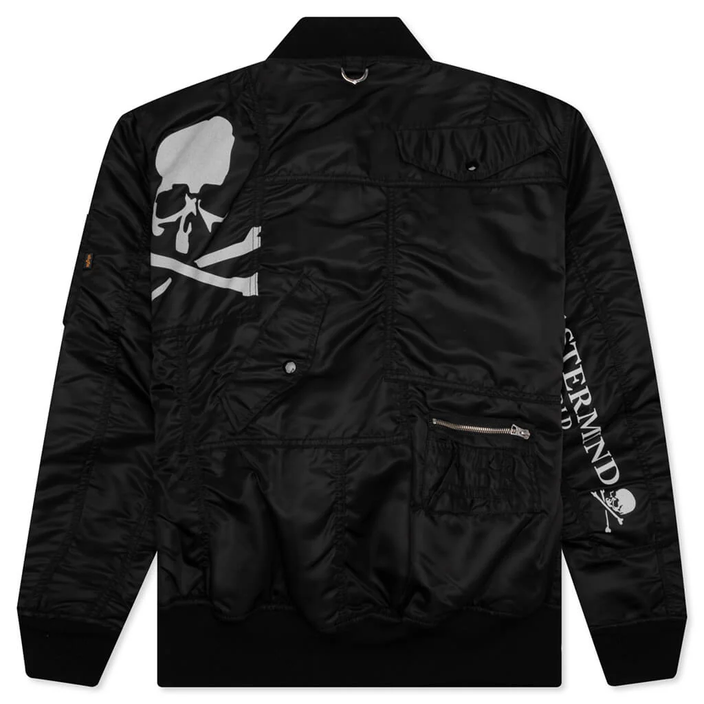 Mastermind World x Alpha Industries Patchwork MA-1 Bomber Jacket - Black - Image 2