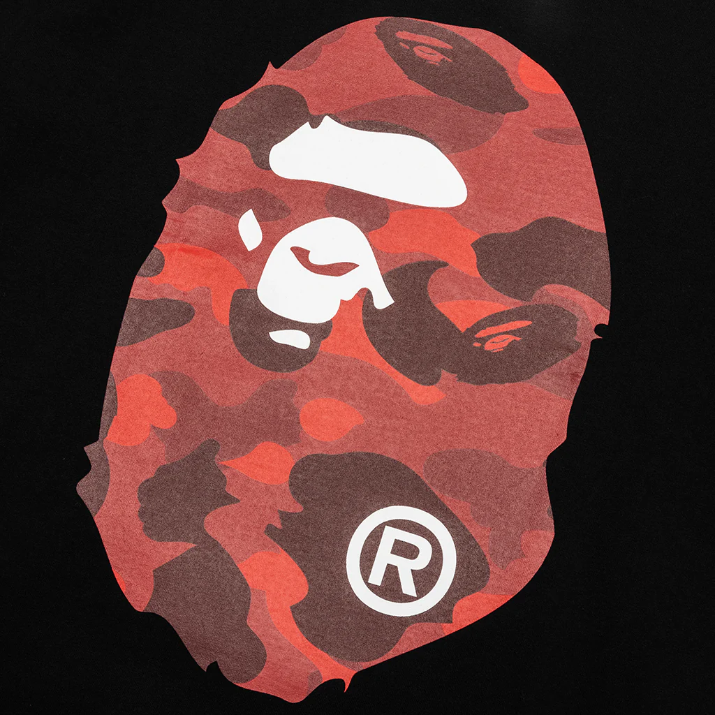 Color Camo Big Ape Head Tee - Black/Red - Image 3