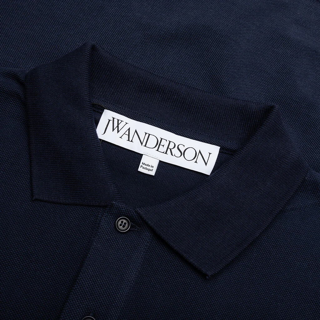 Bunny Embroidery Polo Shirt - Navy - Image 3