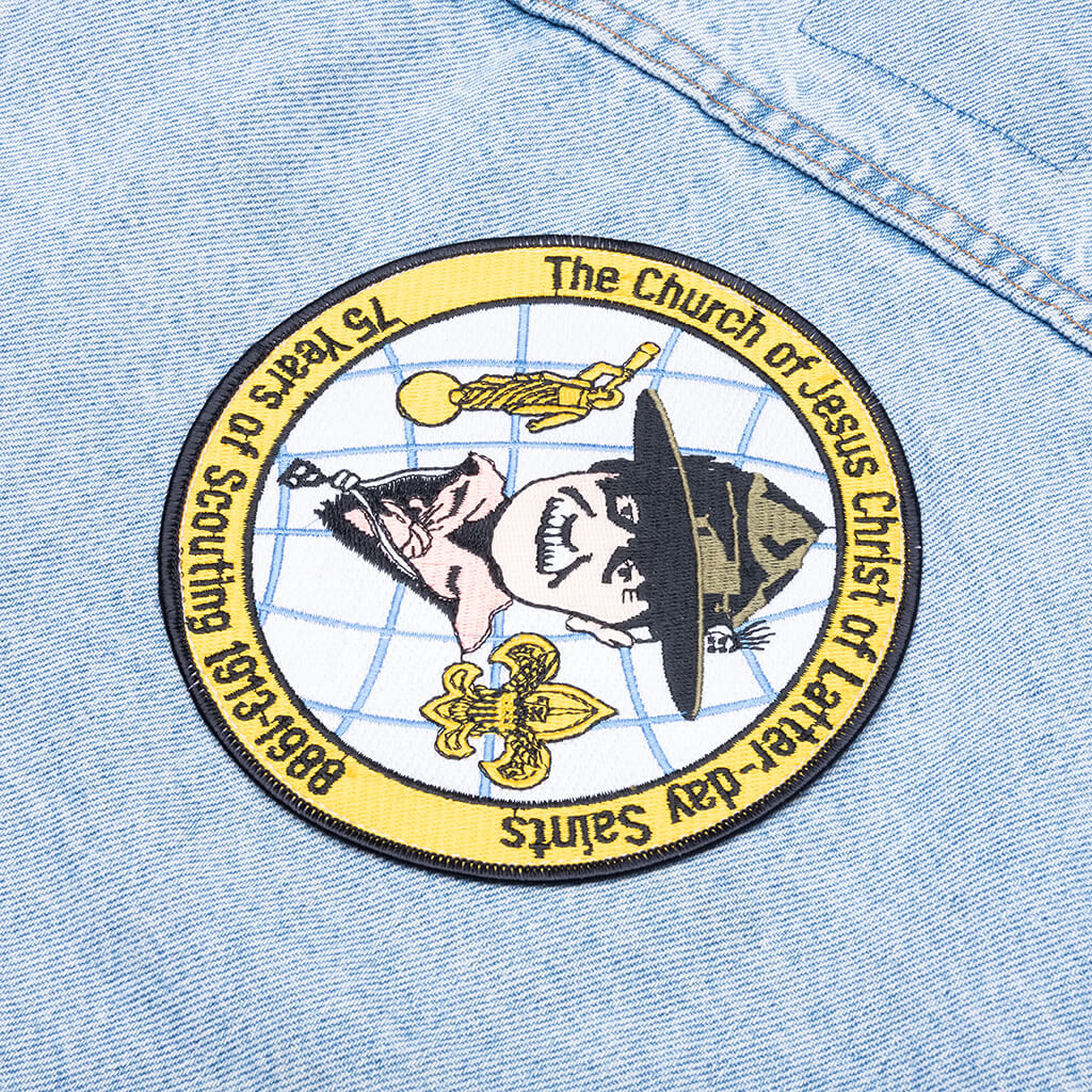 Charlatan Reversible Denim/Baseball Jacket - Indigo - Image 4