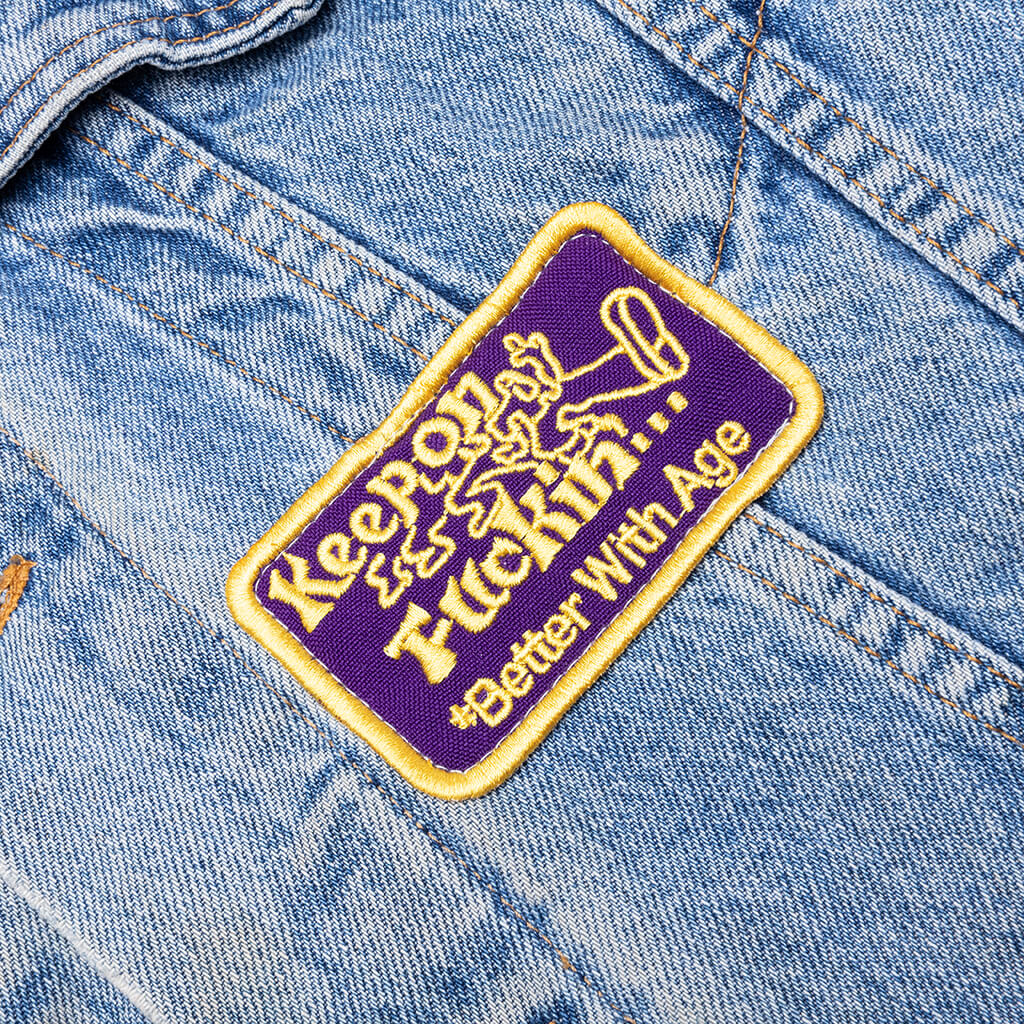 Charlatan Reversible Denim/Baseball Jacket - Indigo - Image 3