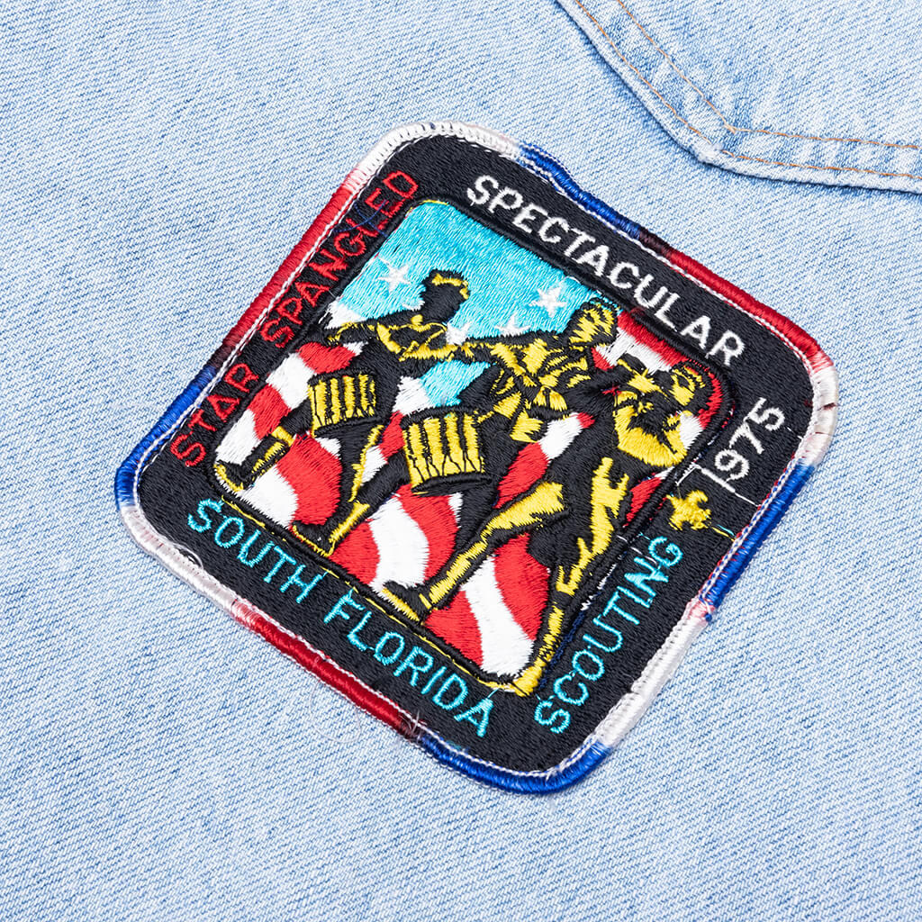 Charlatan Reversible Denim/Baseball Jacket - Indigo - Image 4