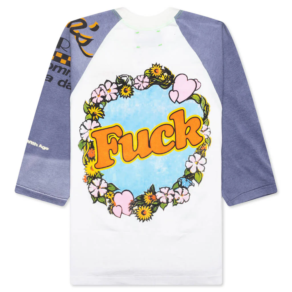 Shit Fuck Raglan Tee Shirt - Multi - Image 2
