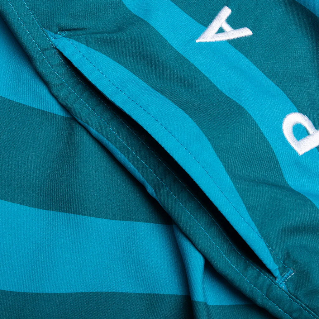 Aqua Weed Waves Swim Shorts - Greek Blue/Teal - Image 4