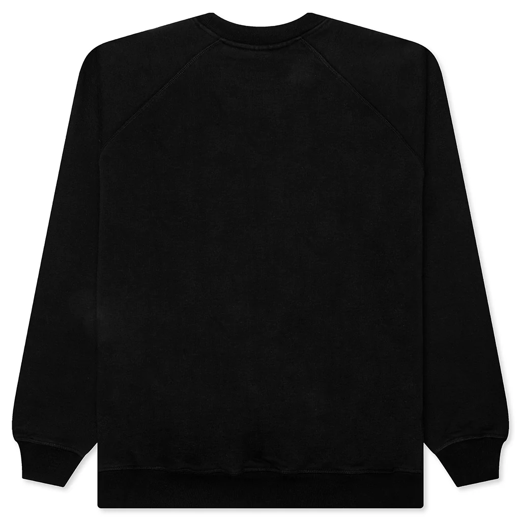 Blob Logo Crew Neck Sweatshirt - Washed Black - Image 2