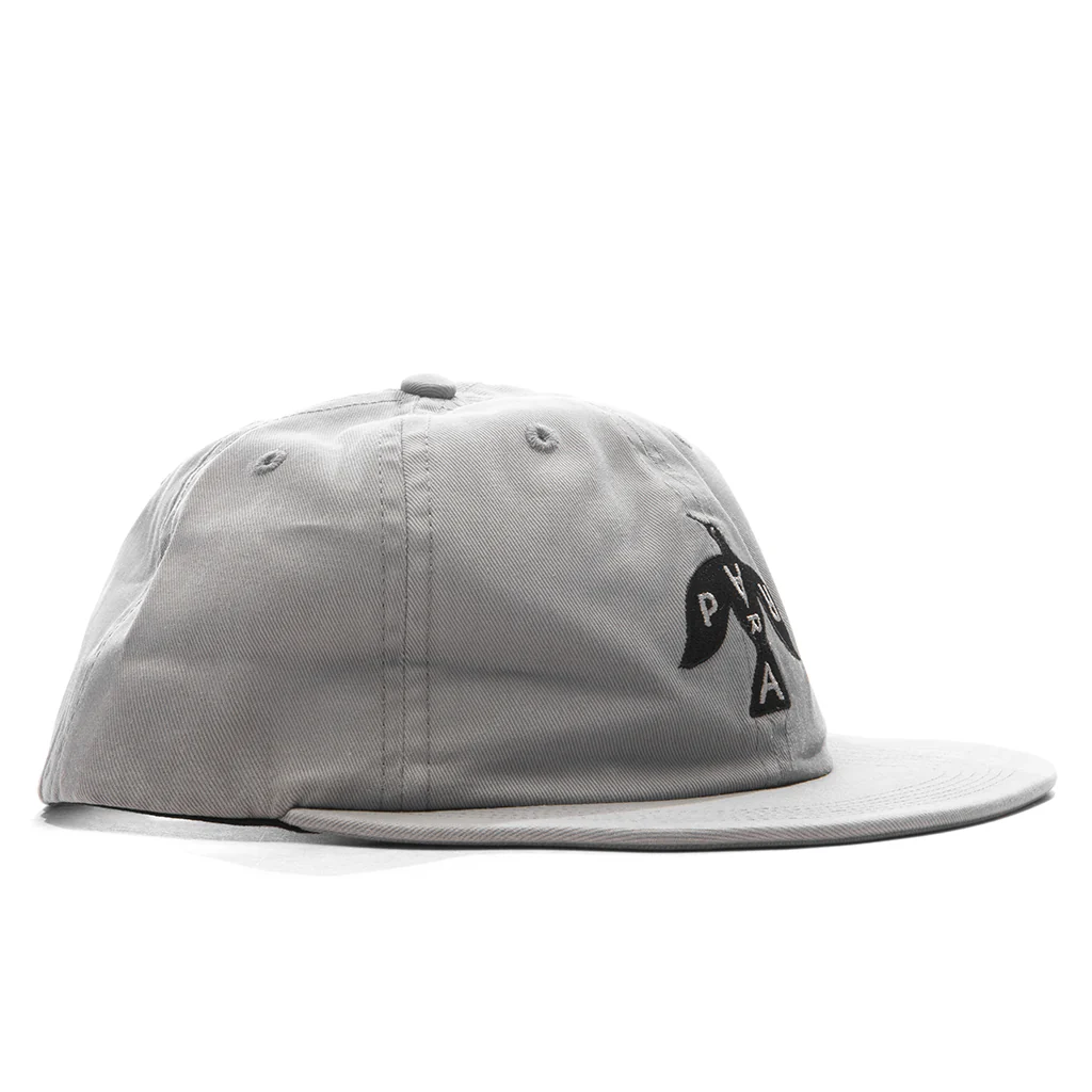 Crow Logo 6 Panel Hat - Grey - Image 3