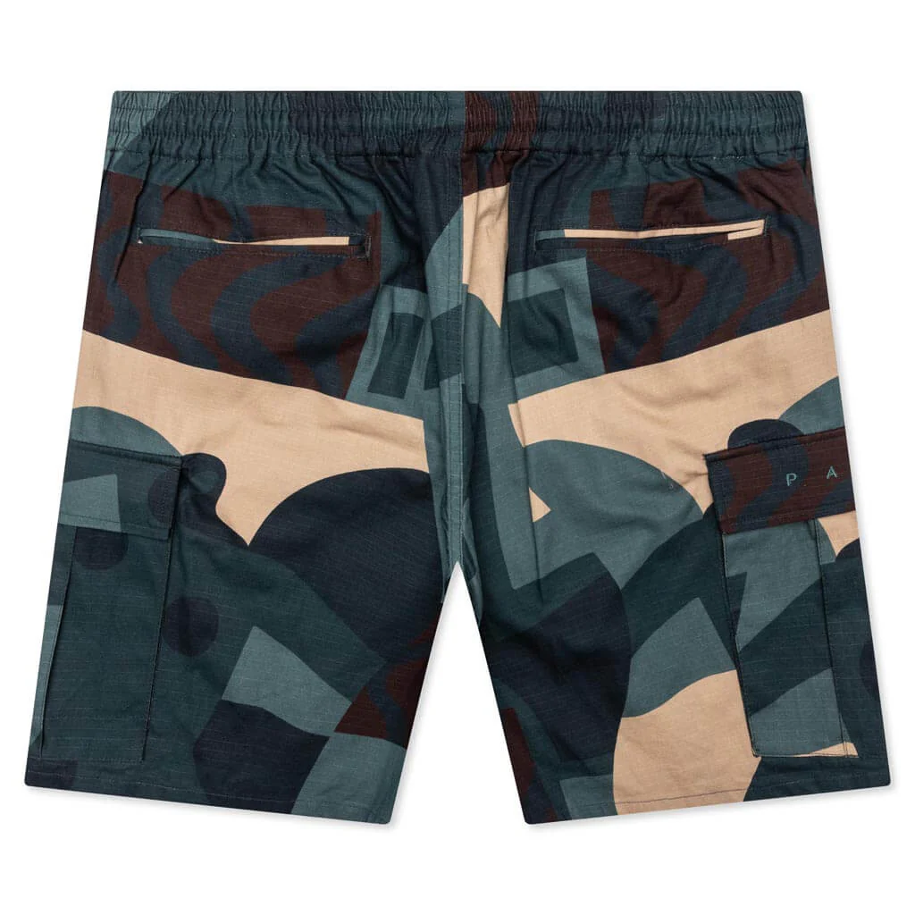 Distorted Camo Shorts - Green - Image 2